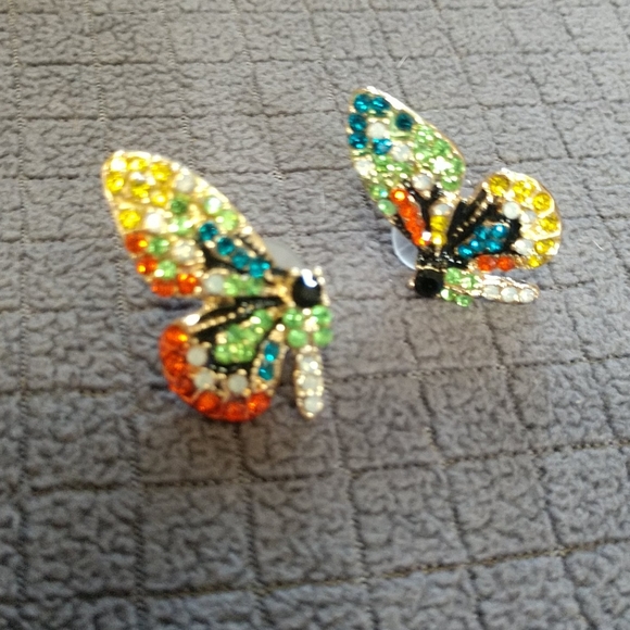 Woman's  Earrings Full Crystal Butterfly - Picture 8 of 8
